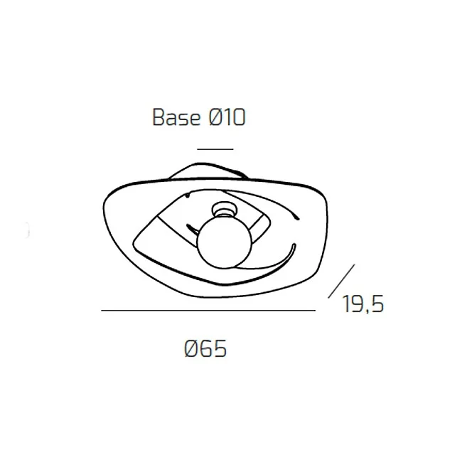 Top Light-Plafoniera Moderna Warped Metallo Bianco 1 Luce E27 D.65Cm-1157_PL65-BI-8056039140219