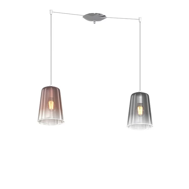 Applique Contemporanea Shaded Metallo Cromo Vetro Rame 1 Luce E27