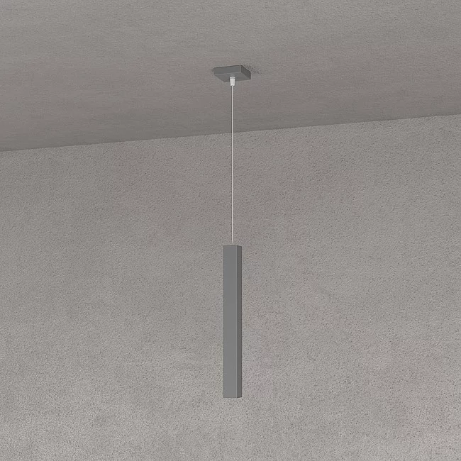 Top Light-Sospensione Moderna Square Tube Metallo Grigio Antracite 1 Luce Gu10-1173_S1-GA-8056039141773