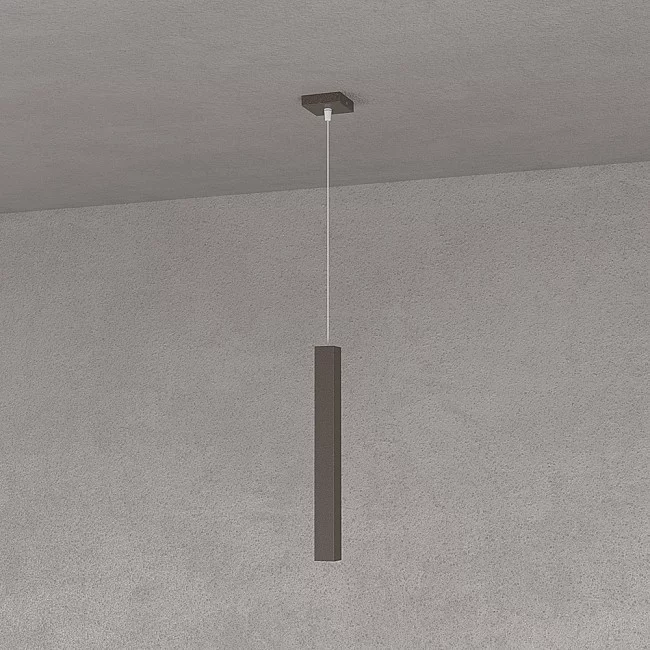 Top Light-Sospensione Moderna Square Tube Metallo Marrone 1 Luce Gu10-1173_S1-MA-8056039141896