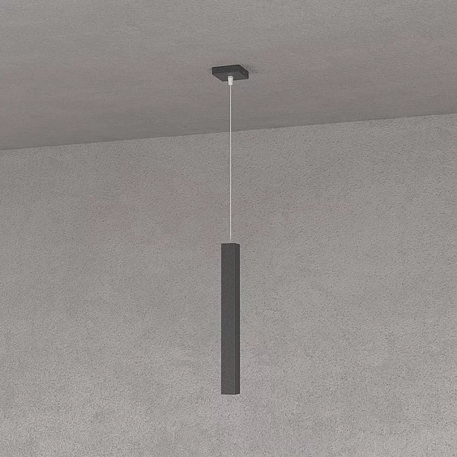 Top Light-Sospensione Moderna Square Tube Metallo Nero 1 Luce Gu10-1173_S1-NE-8056039141735