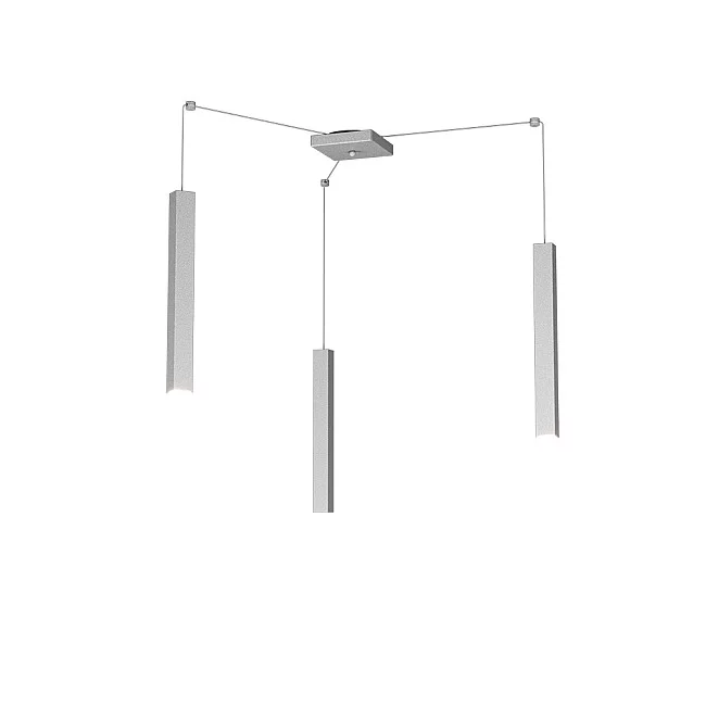 Top Light-Sospensione Moderna Square Tube Metallo Grigio 3 Luci Gu10-1173_S3-GR-8059917018020