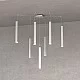 Top Light-Sospensione Moderna Square Tube Metallo Grigio 7 Luci Gu10-1173_S7-GR-8059917018266