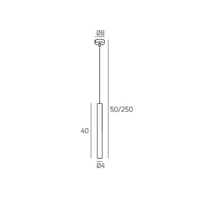 Top Light-Sospensione Moderna Round Tube Metallo Sabbia 1 Luce Gu10-1174_S1-SA-8056039141803