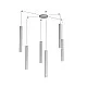 Top Light-Sospensione Moderna Round Tube Metallo Grigio 6 Luci Gu10-1174_S6-GR-8059917018563