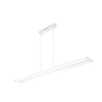 Sospensione Moderna Double Track Metallo Bianco E Diffusore Acrilico Led 40W