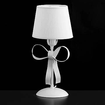 Lume Classico Provenzale Bianco Shabby Con Paralume Bianco 1 Luce Lucy