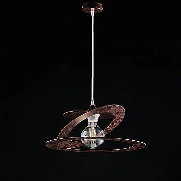 Sospensione Moderna 1 Luce Ferro Taglio Laser Marrone e Corten Serie Geko