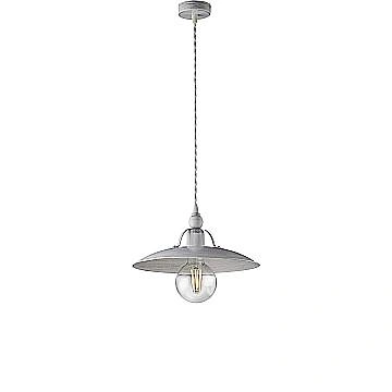 Sospensione Cantina Stile Industrial 1 Luce Ferro Bianco E Argento