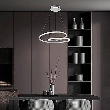 Sospensione Moderna Malena Con Led Integrato Metallo E Alluminio Bianco