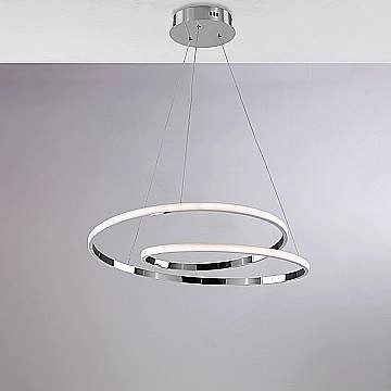 Sospensione Moderna Malena Con Led Integrato Metallo E Alluminio Cromo Lucido
