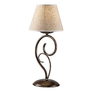 Lumetto 1 Luce Vienna Ferro Marrone E Oro Con Paralume In Pvc