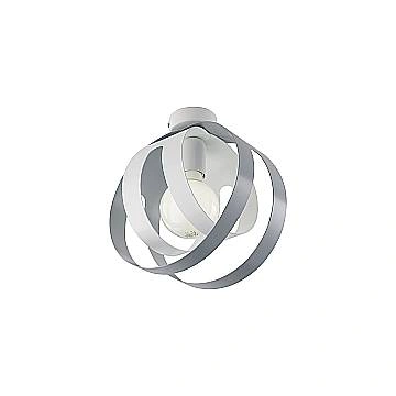 Plafoniera 1 Luce Tobias Ferro Laccato Bianco E Grigio Taglio Laser
