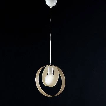 Sospensione Moderna 1 Luce Cerchi Ferro Avorio E Tortora Serie Bolla