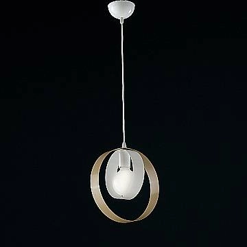 Sospensione Moderna 1 Luce Cerchi Ferro Bianco E Tortora Serie Bolla