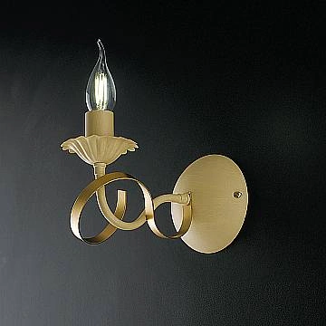 Applique Classico 1 Luce Ferro Battuto Avorio E Oro Serie Bandolo