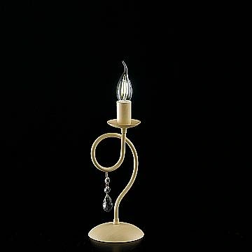 Lumetto Classico 1 Luce Ferro Decapé Avorio E Cristalli Serie Elegant