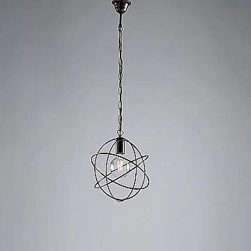 Lampadario A Sospensione 1 Luce Sfera Ferro Nero E Oro Serie Williams