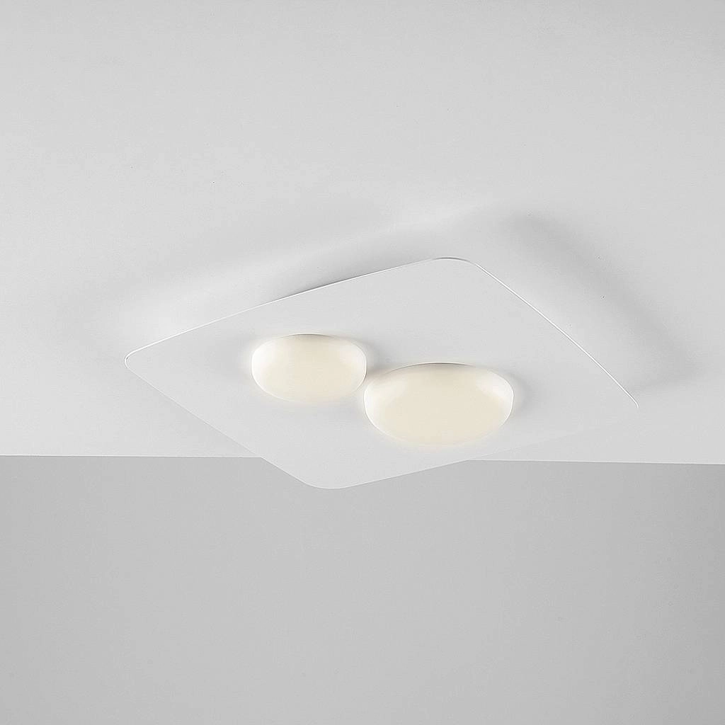Plafoniera Moderna Led Integrato 33x33 Metallo e Alluminio Bianco Serie Megan