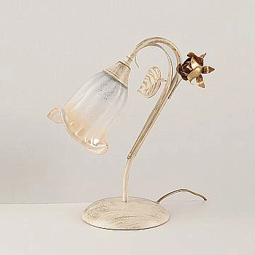 Lumetto Classico Arte Povera 1 Luceferro Battuto Avorio E Oro Serie Cestino