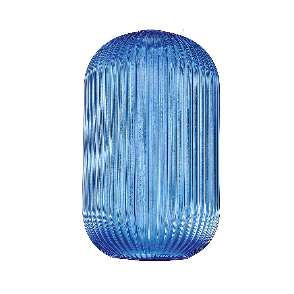 Diffusore In Vetro Azzurro Effetto Plisse'