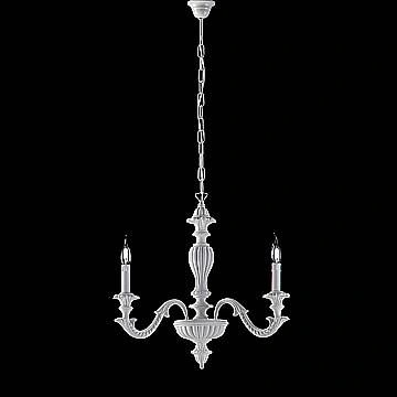 Lampadario Shabby Chic Leonardo Legno Bianco 3 Luci E14