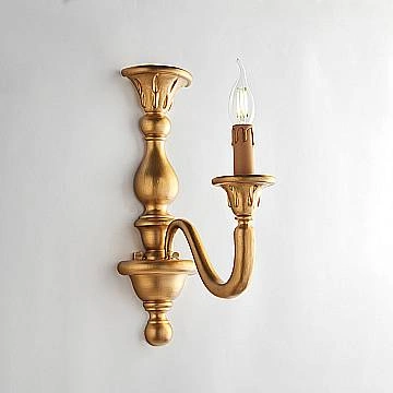 Applique Contemporanea Lucca Legno Oro 1 Luce E14