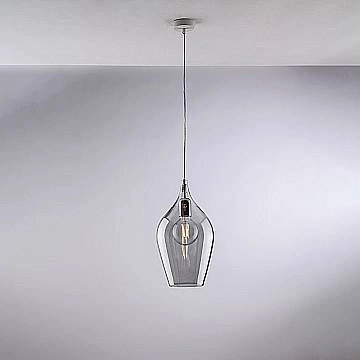 Lampadario Contemporaneo Ares Metallo Grigio Fumè 1 Luce E27