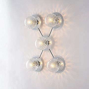 Plafoniera Contemporanea Armonia Metallo Cromo 5 Luci E14