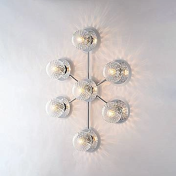Plafoniera Contemporanea Armonia Metallo Cromo 7 Luci E14