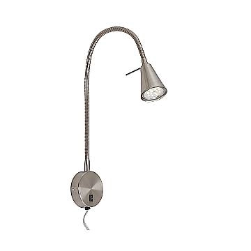 Applique Contemporanea Tusa Metallo Nichel Satinato 1 Luce Gu10 3000K