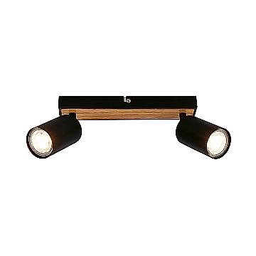 Faretto Moderno Tib Metallo Nero 2 Luci Gu10