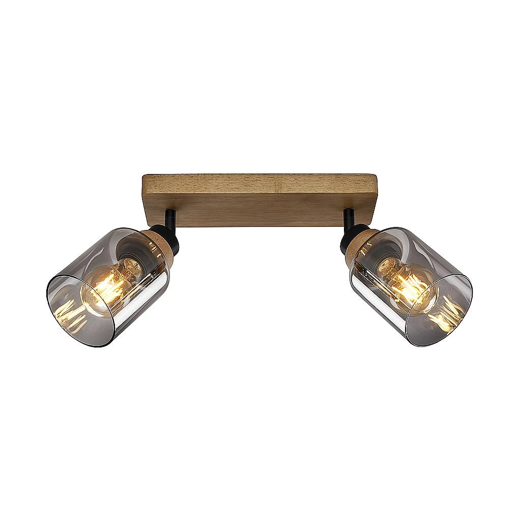 Spot Contemporaneo Royk Metallo Nero 2 Luci E27 2486025