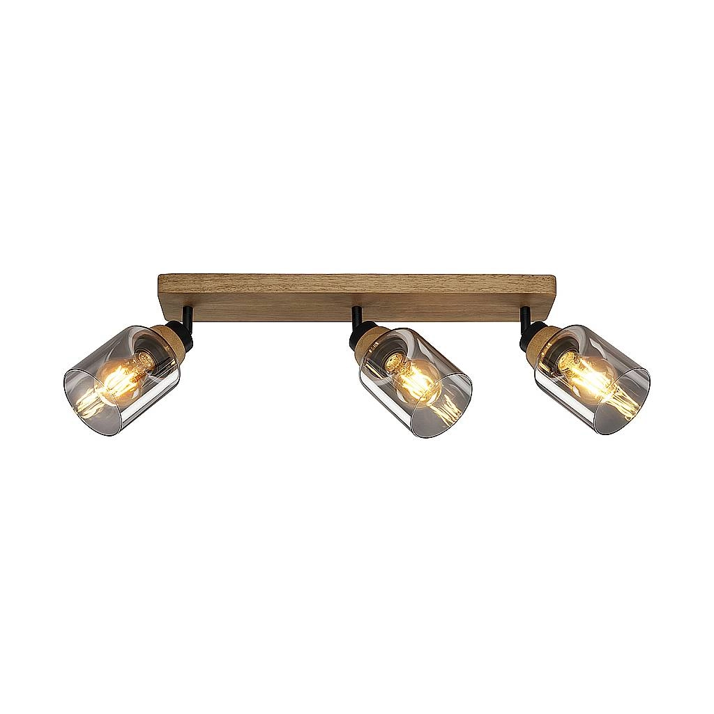Spot Contemporaneo Royk Metallo Nero 3 Luci E27 2486035