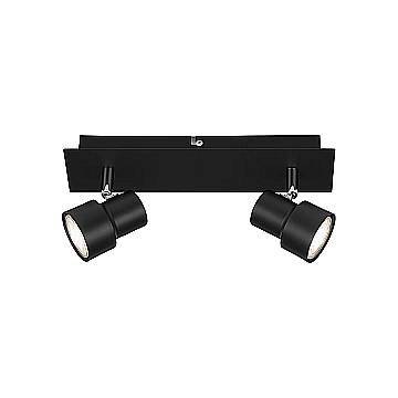 Spot Moderno Rock Metallo Nero 2 Luci Gu10 3000K