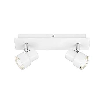 Spot Moderno Rock Metallo Bianco 2 Luci Gu10 3000K