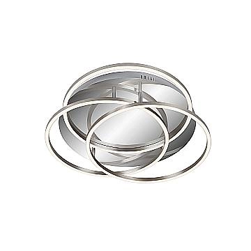 Plafoniera Moderna Frames Metallo Cromo Nichel Satinato Led 49,5W 3000K