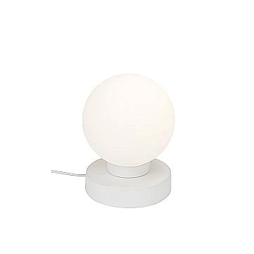 Lampada Da Tavolo Moderna Pulu Metallo Bianco 1 Luce E14