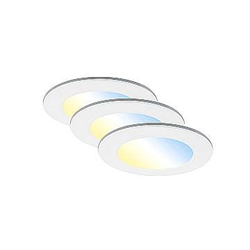 Set 3 Faretti Incasso Fungo Plastica Bianco Led Integrato 4,8W