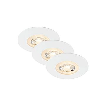 Set 3 Faretti Incasso Kulana Plastica Bianco Opaco Led Integrato 5W 3000K