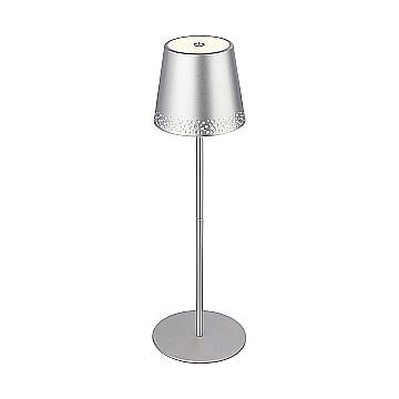 Lampada Da Tavolo Moderna Kiki Metallo Cromo Opaco Led Integrato 2,6W 3000K