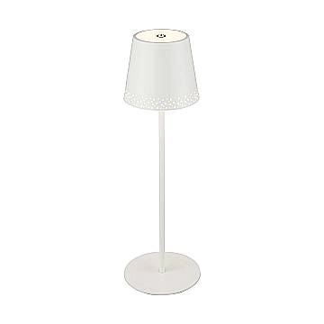 Lampada Da Tavolo Moderna Kiki Metallo Bianco Led Integrato 2,6W 3000K
