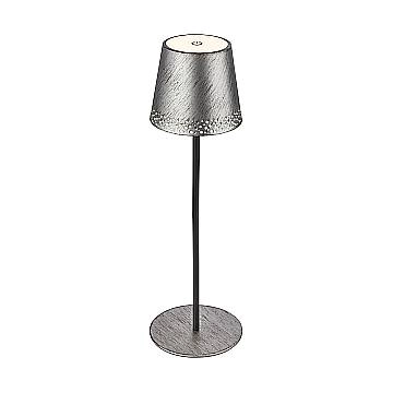 Lampada Da Tavolo Moderna Kiki Metallo Argento Argento Antico Led 2,6W 3000K
