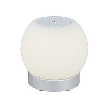 Lampada Da Tavolo Moderna Poka Plastica Cromo Opaco Led Integrato 3W 3000K