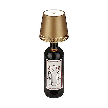 Lampada Da Tavolo Moderna Flaska Metallo Oro Opaco Led Integrato 2,6W 3000K