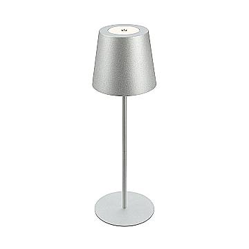 Lampada Da Tavolo Moderna Kiki Metallo Cromo Opaco Led Integrato 2,5W 2700K