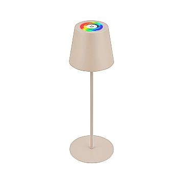 Lampada Da Tavolo Moderna Calida Metallo Beige Led Integrato 2,5W 2700K