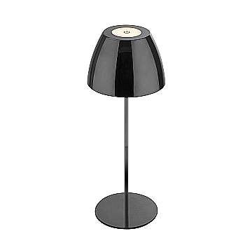 Lampada Da Tavolo Moderna Serina Metallo Nero Spazzolato Led Integrato 2W 2700K