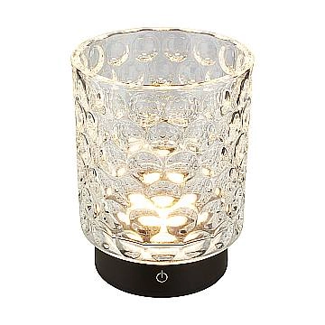 Lampada Da Tavolo Contemporanea Sunora Plastica Vetro Nero Led 2W 2700K Ip44
