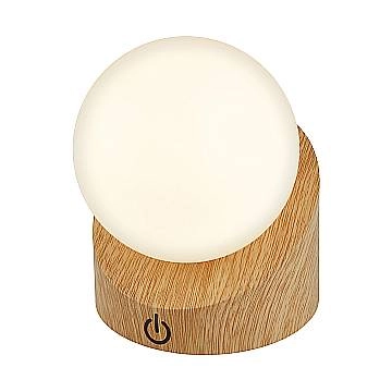 Lampada Da Tavolo Moderna Sora Plastica Effetto Legno Led Integrato 2W 2700K